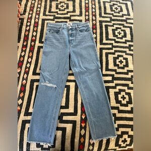 PAIGE Medium Blue Straight Leg Jeans